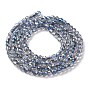 Electroplate Glass Beads Strands, Half Plated, Faceted Round