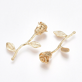 Латунные подвески, роза, без никеля 