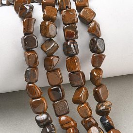 Natural Yellow Tiger Iron Beads Strands, Nuggets, Tumbled Stone