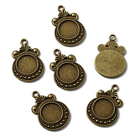 50Шт тибетский стиль подвеска из сплава кабошон настройки кабошон, плоско-круглые