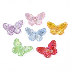 Прозрачные акриловые подвески, жемчужные, бабочка
