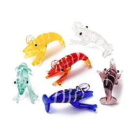 Подвески лэмпворк ручной работы, креветки прелести