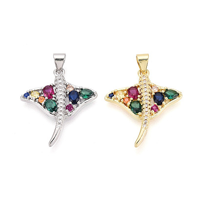 Латунные микро проложить кубического циркония подвески, амулеты манта скат