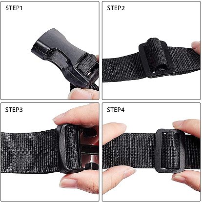 Plastic Adjustable Quick Side Release Buckles & Buckle Clasps, for Luggage Straps Backpack Repairing, Rectangle