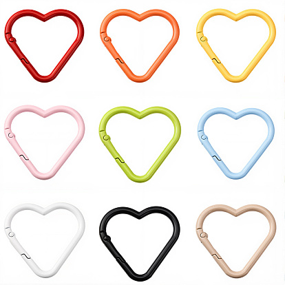 18 шт. 9 цвета окрашенные в горячем виде кольца пружинные затворные из сплава, сердце