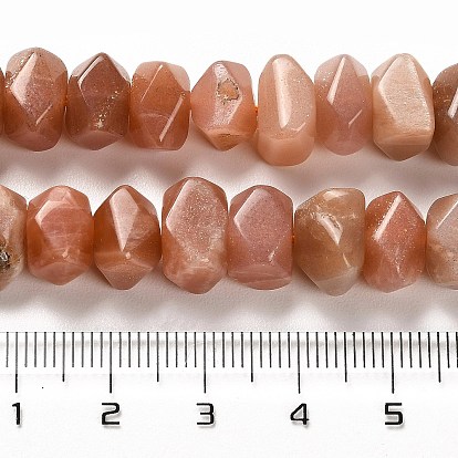 Natural Sunstone Beads Strands, Faceted, Nuggets