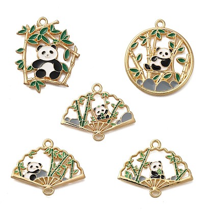 Подвески из эмали и сплава с покрытием на тему панды, золотые
