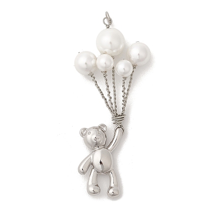 Большие подвески из сплава и ракушек с медной проволокой, обернутые в кулон, медведь с подвесками в виде воздушных шаров, белые