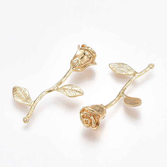 Латунные подвески, роза, без никеля 