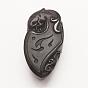 Carved Natural Obsidian Pendants, Teardrop