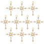 10шт латунные прозрачные подвески из кубического циркония, религия крест очарование
