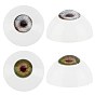 2 Colors Craft Eyes, Acrylic Outside and Resin Filling Inside, for Doll Making, Half Round