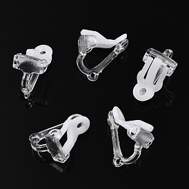 Plastic Clip-on Earring Findings, with Loops