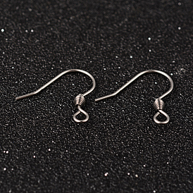 304 Stainless Steel Earring Hook Jewelry Findings, with Horizontal Loop