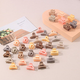 Mini Hair Claw Clips for Women, Milk Coffee Color, Side Clip Fringe and Princess Hairstyles