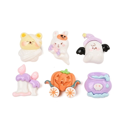 Кабошоны из непрозрачной смолы серии «Хэллоуин», разноцветные