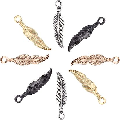 8 шт. 4 цвета 304 подвески из нержавеющей стали, ионное покрытие (ip), перо