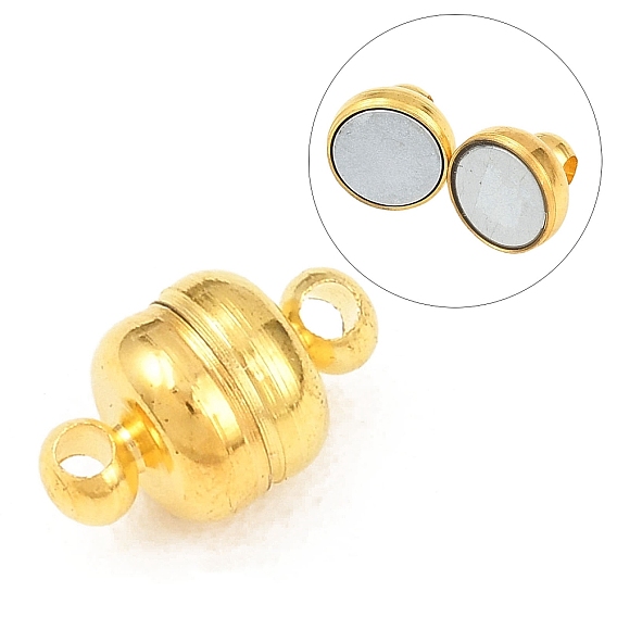 Латунные магнитные застежки с петлями, овальные, 11x7 мм, отверстие : 1.5 мм