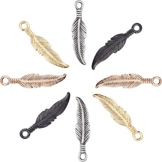 8 шт. 4 цвета 304 подвески из нержавеющей стали, ионное покрытие (ip), перо