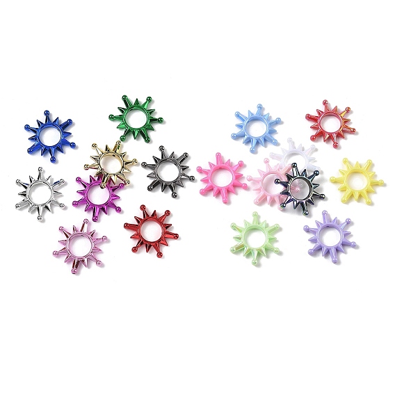 UV Plating Opaque Acylic  Beads, Flower
