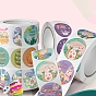 8 Styles Easter Stickers, Adhesive Labels Roll Stickers, Gift Tag, for Envelopes, Party, Presents Decoration, Flat Round with Easter Egg & Rabbit Patterm