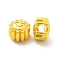 Rack Plating Alloy Enamel European Beads, Large Hole Beads, Sun with Smiling Face