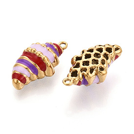 304 нержавеющей стальной эмали подвески, хлебные чары, полый, ионное покрытие (ip), реальный 18 k позолоченный