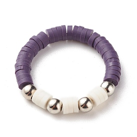 Bague en perles heishi en argile polymère faite à la main pour femme