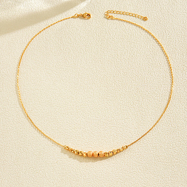 Женские ожерелья из матовых латунных круглых бусин с градиентом