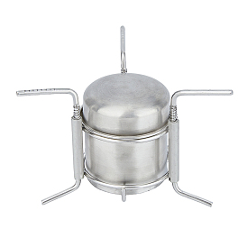 Portable Stainless Steel with Iron Liquid Alcohol Stoves for Camping, with Polyester Storage Bag