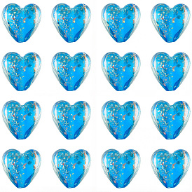 30 шт. светящиеся бусины ручной работы из золотого песка, светится в темноте, сердце