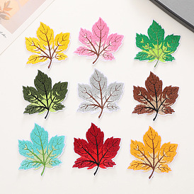 Autumn Maple Leaf Computerized Embroidery Cloth Iron on/Sew on Patches, Costume Accessories, Appliques