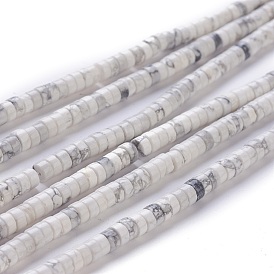 Perlas naturales howlite hebras, Disco redondo plano