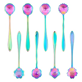Unicraftale Stainless Steel Flower Spoons, with Porcelain Handle, for Tableware Kitchen