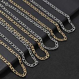 7мм 304 ожерелья из нержавеющей стали с цепочкой Фигаро для женщин и мужчин, вакуумное покрытие pvd