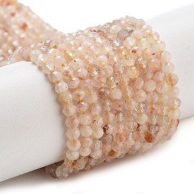 Природный желтый кварц нитей бисера, граненые, круглые