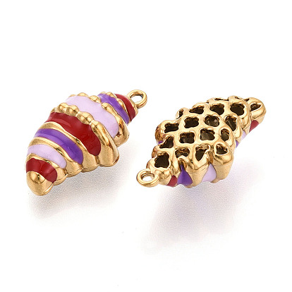 304 нержавеющей стальной эмали подвески, хлебные чары, полый, ионное покрытие (ip), реальный 18 k позолоченный