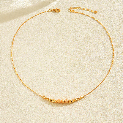 Женские ожерелья из матовых латунных круглых бусин с градиентом