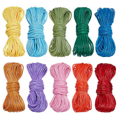 10 bgas 10 colors 15m корейский вощеный полиэстерный шнур, плоский, для ожерелья, изготовление браслетов