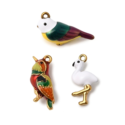 304 нержавеющей стальной эмали подвески, амулеты в виде птиц/журавлей, ионное покрытие (ip), реальный 18 k позолоченный