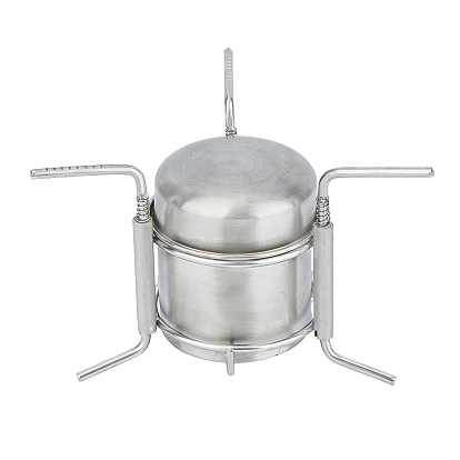 Portable Stainless Steel with Iron Liquid Alcohol Stoves for Camping, with Polyester Storage Bag
