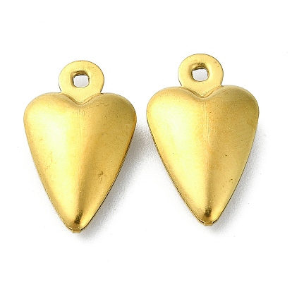 Ion Plating(IP) 304 Stainless Steel Pendants, Heart Charms