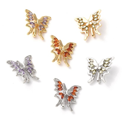 3 звенья латунные микропаве фианит многожильные {1} дырчатые, без кадмия, без никеля и без свинца, бабочка