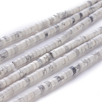 Perlas naturales howlite hebras, Disco redondo plano