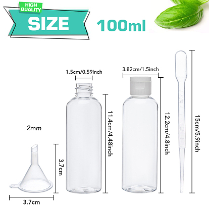 BENECREAT Plastic Squeeze Bottles, Refillable Bottle, Mini Transparent Plastic Funnel Hopper, 2ml Disposable Plastic Eye Dropper