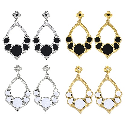 304 серьги-гвоздики с эмалированными цветами из нержавеющей стали, со стразами