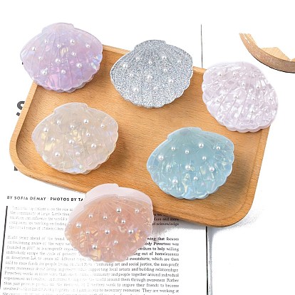 Заколки для волос из пвх, с имитацией жемчужина бисера, формы раковины