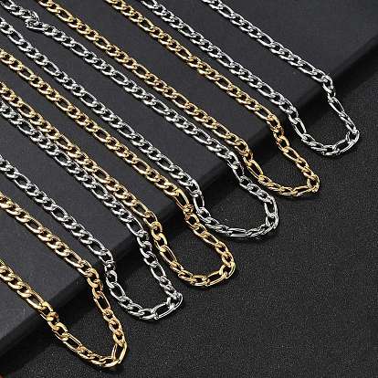 7мм 304 ожерелья из нержавеющей стали с цепочкой Фигаро для женщин и мужчин, вакуумное покрытие pvd