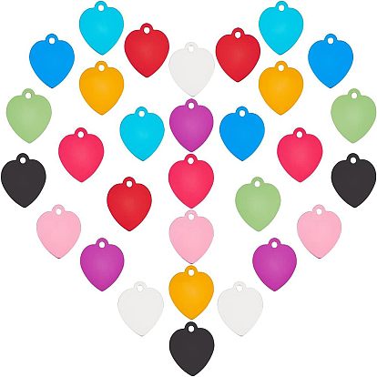 30 шт. 10 цвета алюминиевые заготовки подвески, сердце