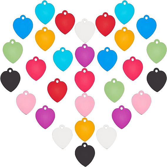 30 шт. 10 цвета алюминиевые заготовки подвески, сердце
